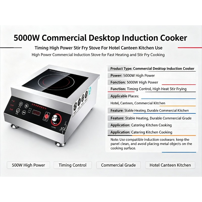 Commercial Kitchen Induction - 5000W Commercial Desktop Induction Cooker Timing