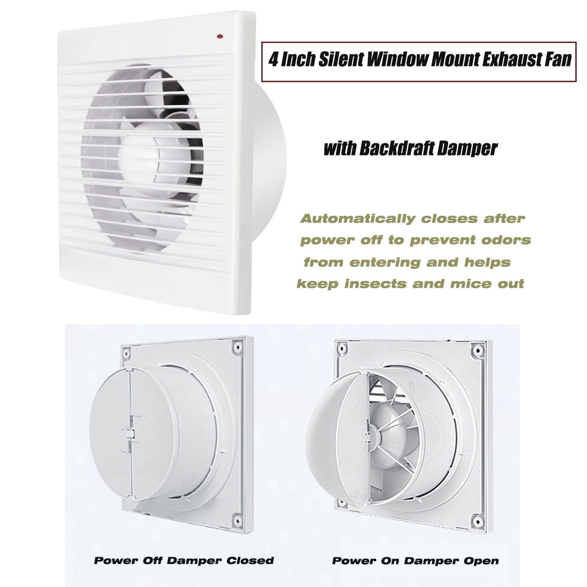 4 Inch Silent Window Mount Exh - Commercial Kitchen Ventilation review and price