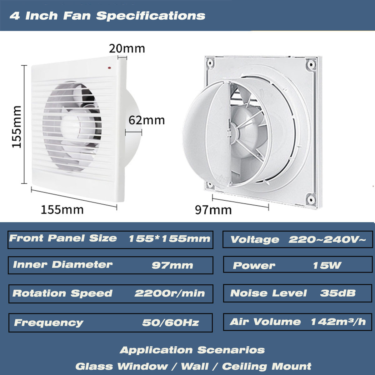 4 Inch Silent Window Mount Exh - Commercial Kitchen Ventilation review and price