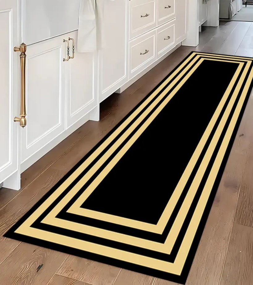 Luxury Black Gold Greek Key Bo - Commercial Kitchen Non Slip Flooring review and price