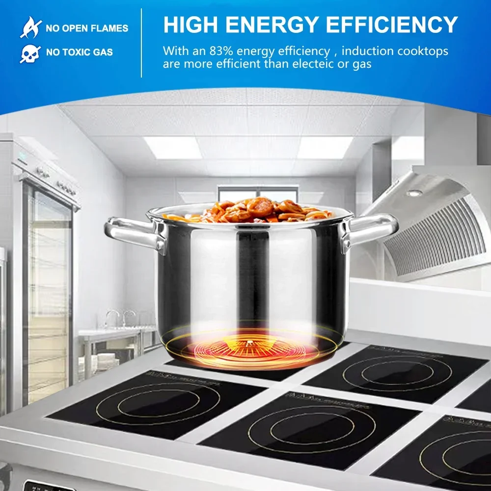 4 Burner Flat Industrial Comme - Commercial Kitchen Induction review and price