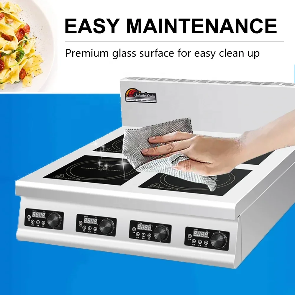 4 Burner Flat Industrial Comme - Commercial Kitchen Induction review and price