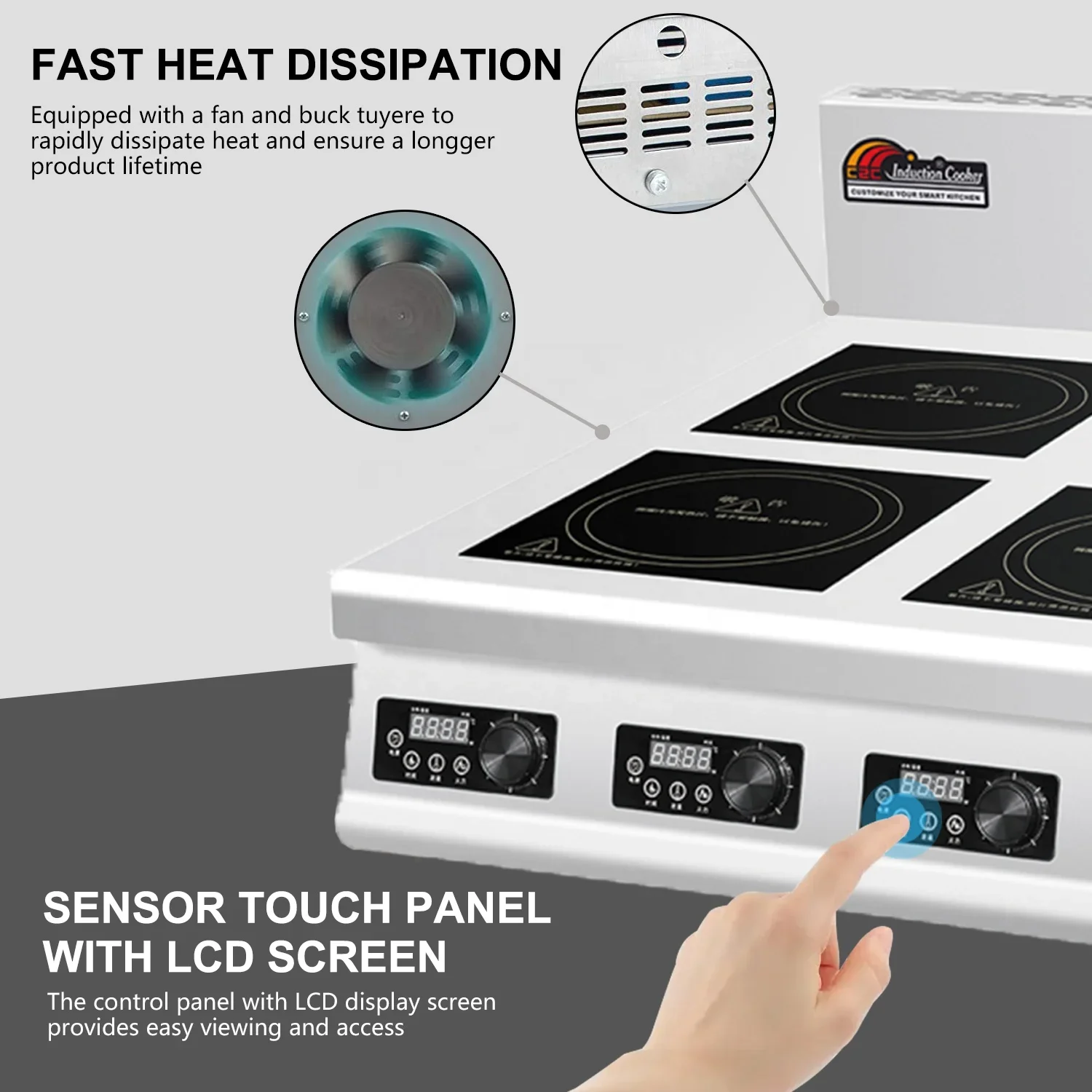 4 Burner Flat Industrial Comme - Commercial Kitchen Induction review and price
